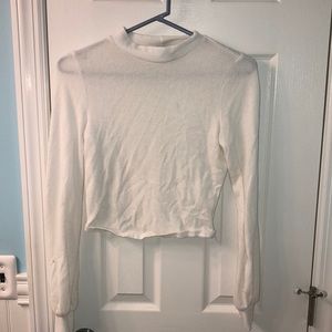 Women’s Mock-Neck Long Sleeve Crop Top